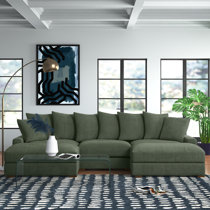 Light green deals sectional sofa